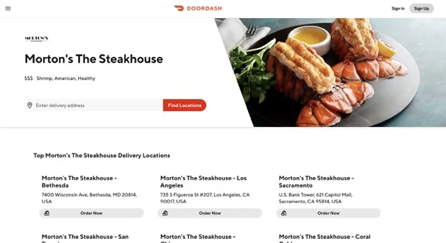 Morton's Steakhouse Order Online everymenuprices.com