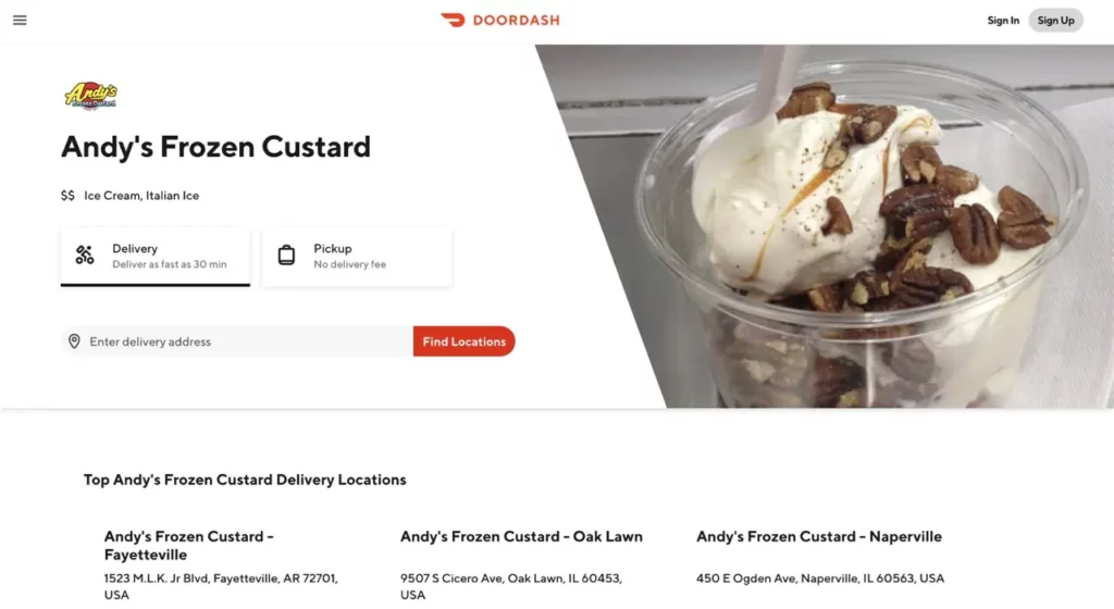 Andy’s Frozen Custard Order online everymenuprices