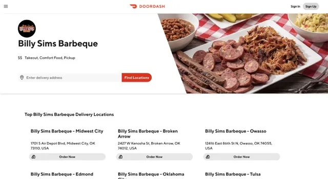 Billy Sims Barbecue Order Online everymenuprices