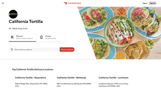 California Tortilla Order Online everymenuprices.com