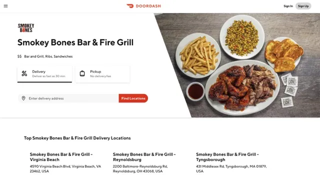 Smokey Bones Bar & Fire Grill Order Online