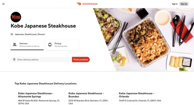 Kobe Steakhouse Order Online everymenuprices